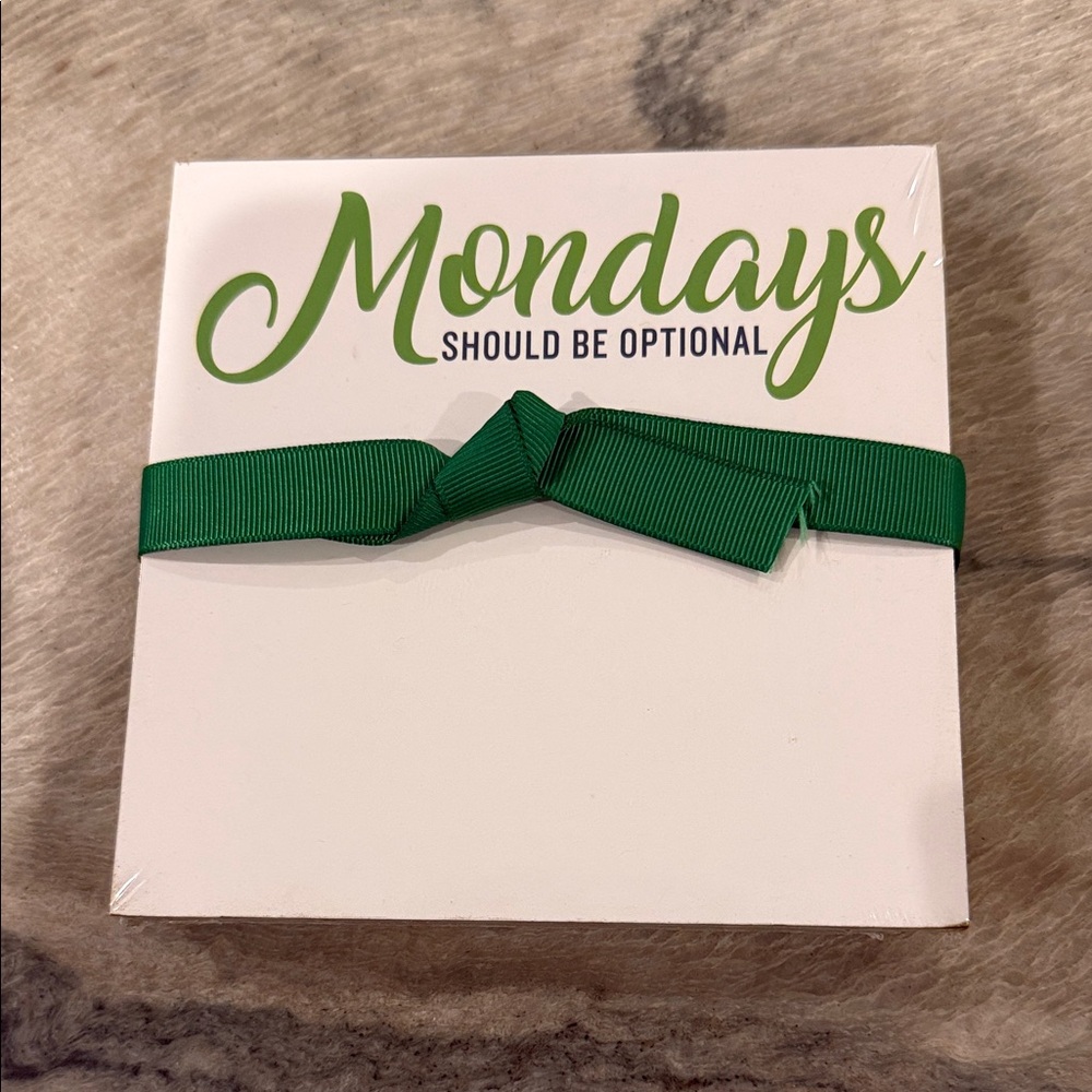 Luxe Green and White Notepad